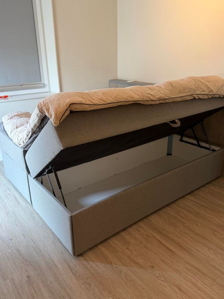 Jysk Gold C50 Boxspring 160x200cm met opbergruimte, Ophalen, Tweepersoons, Zo goed als nieuw, 200 cm