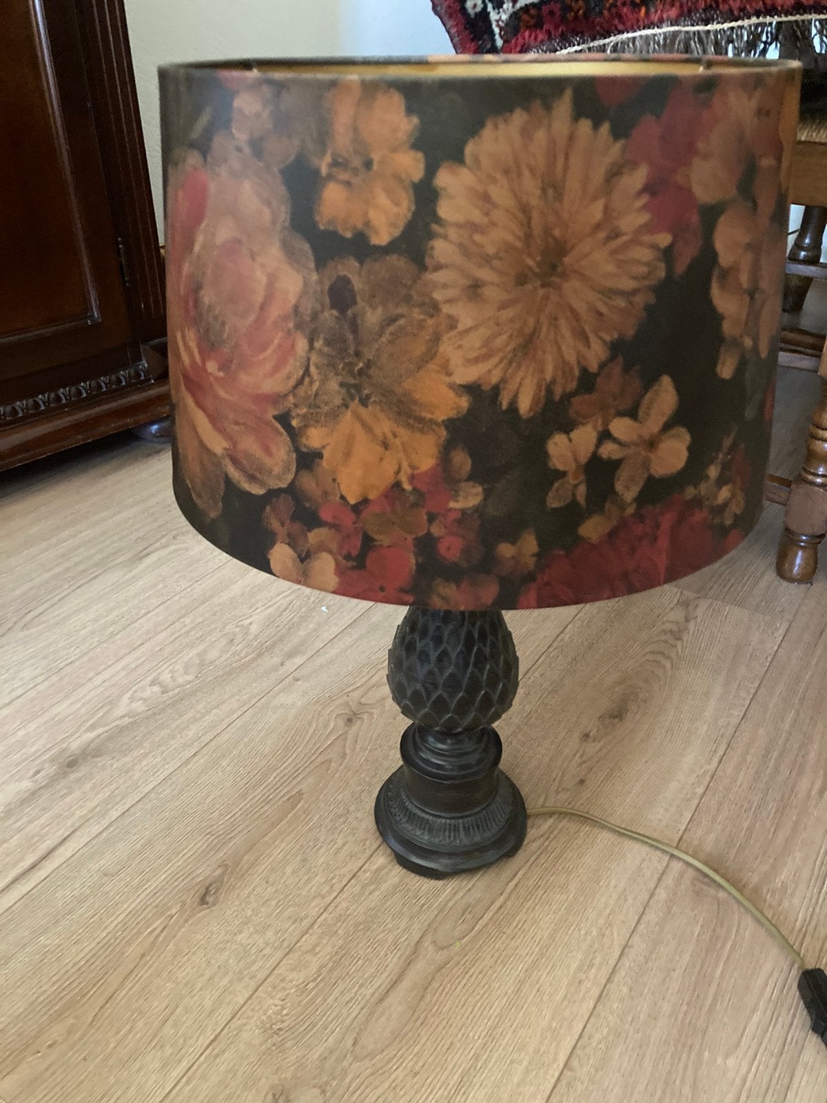 BRONZEN TAFELLAMP, Ophalen of Verzenden, Zo goed als nieuw, Rond