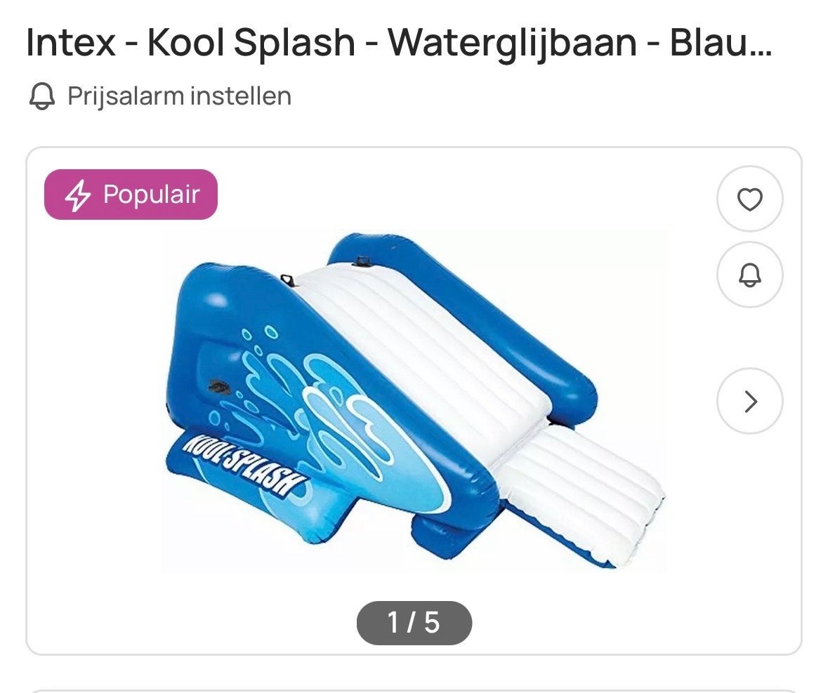 Intex Kool Splash Waterglijbaan - Blauw, Ophalen of Verzenden, Gebruikt