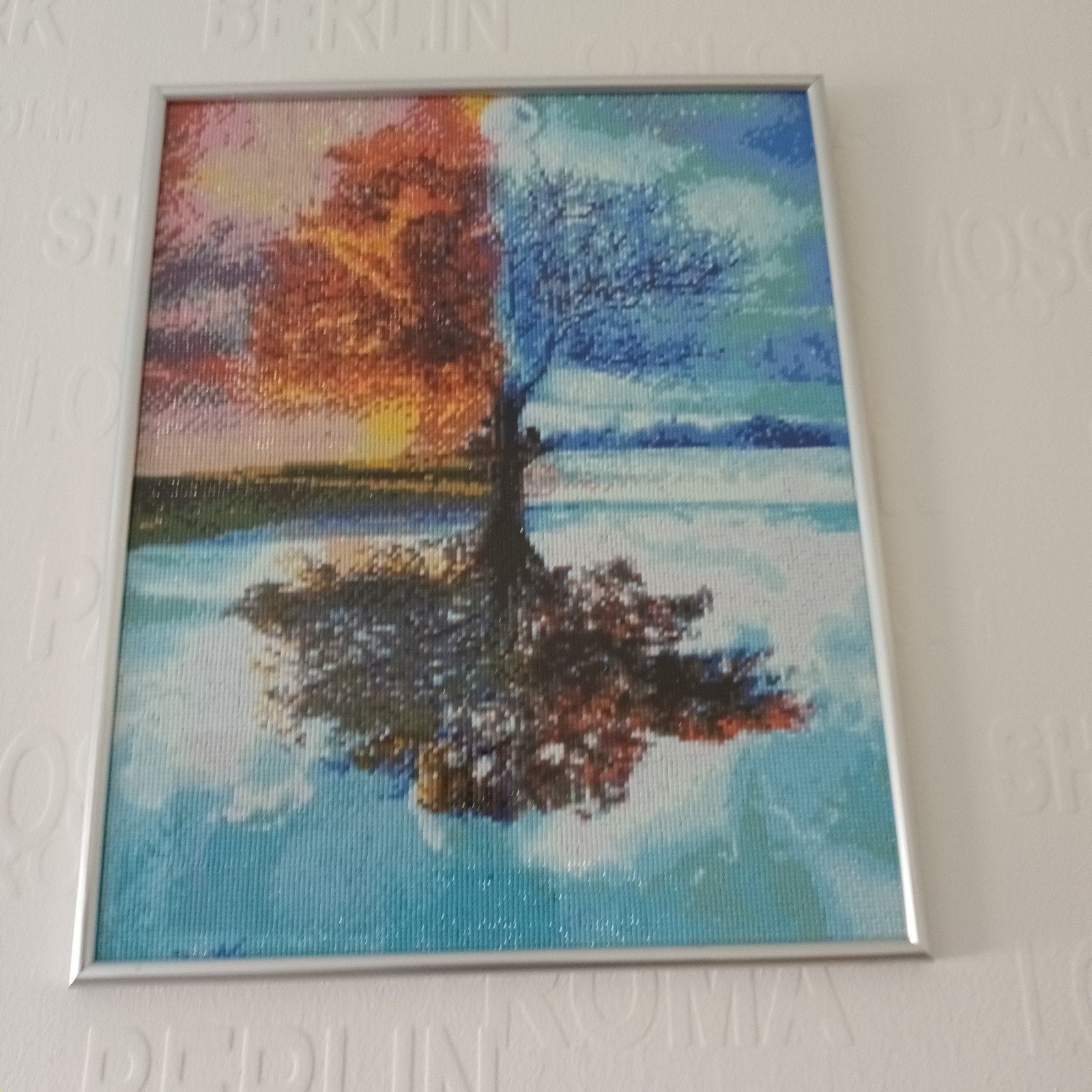 schilderij 4 jaargetijden, Ophalen, Zo goed als nieuw, Minder dan 50 cm, Schilderij