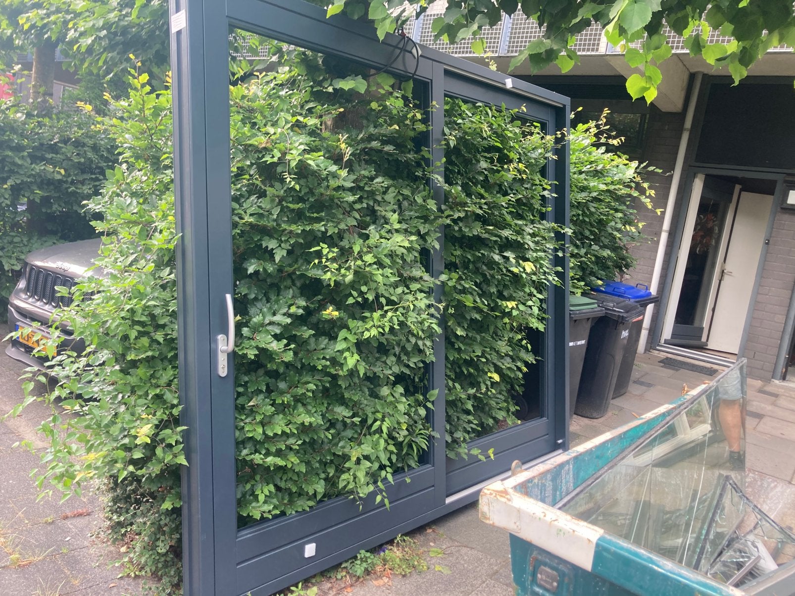 Schuifpui 2900/3960 x 2550, Ophalen, Zo goed als nieuw, Inclusief glas, Hout