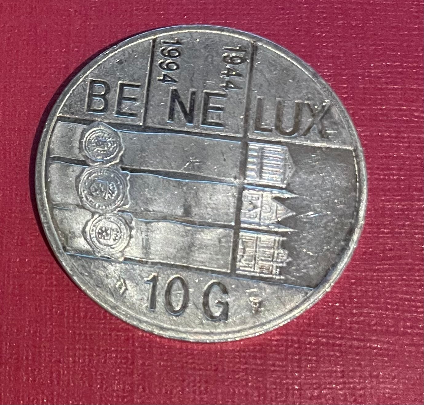 Benelux zilveren 10 Gulden munt 1994 Koningin Beatrix, Koningin Beatrix, Zilver, Ophalen of Verzenden, Losse munt