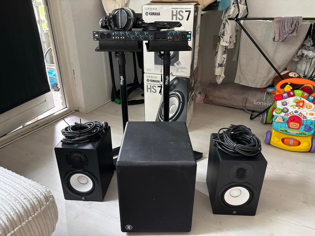 Complete studio set – Yamaha HS7 + subwoofer + Focusrite, Ophalen, Gebruikt, JBL, Complete surroundset