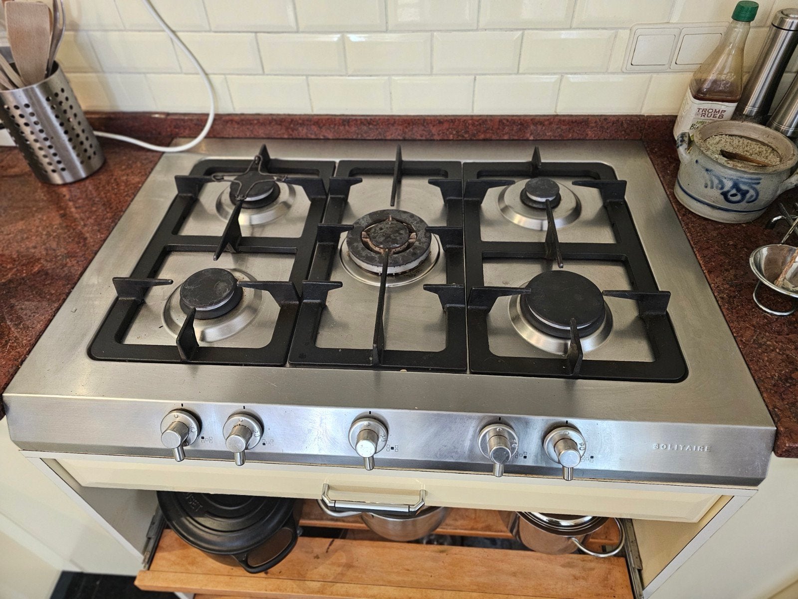 Bosch Afzuigkap 90cm & Solitaire Gasfornuis 90cm, Witgoed en Apparatuur, Ophalen, Gebruikt, Vrijstaand, Wandschouwkap