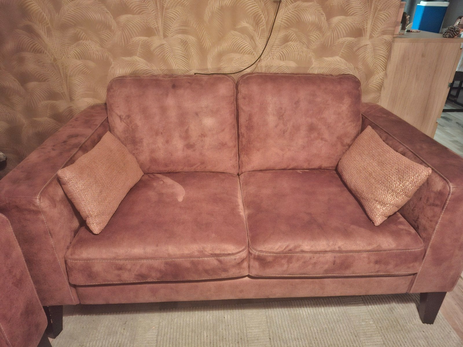nette cognac kleurige bank: 2-zits, Ophalen, Tweepersoons, 75 tot 100 cm, Zo goed als nieuw