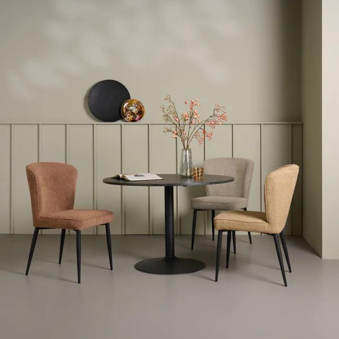 Eettafel HEEZE 110cm zwart, Ophalen, Kunststof, Rond, Zo goed als nieuw