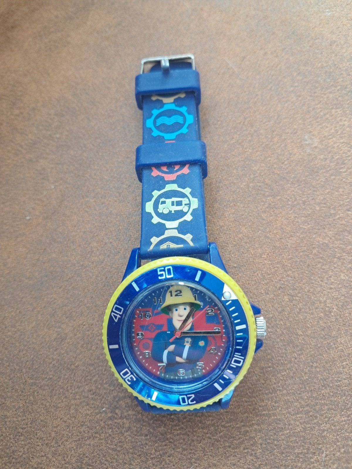 Kinder horloge Brandweerman Sam, Sieraden, Tassen en Uiterlijk, Ophalen of Verzenden, Zo goed als nieuw, Blauw, Jongen