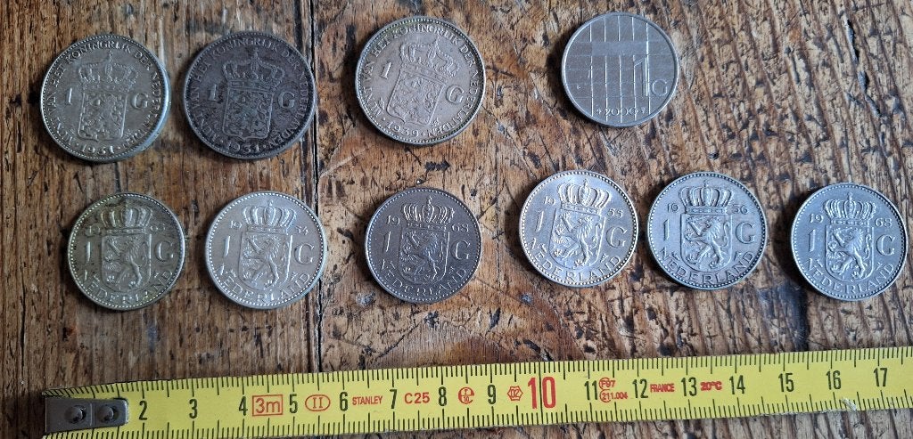 set zilveren guldens, Postzegels en Munten, Ophalen of Verzenden, Koningin Juliana, 1 gulden