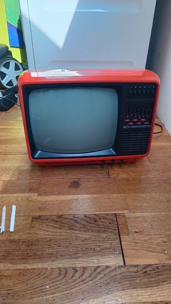 Vintage Philips TV Rood/Oranje – Jaren 70/80 Retro Space Age, Ophalen, Huis en Inrichting
