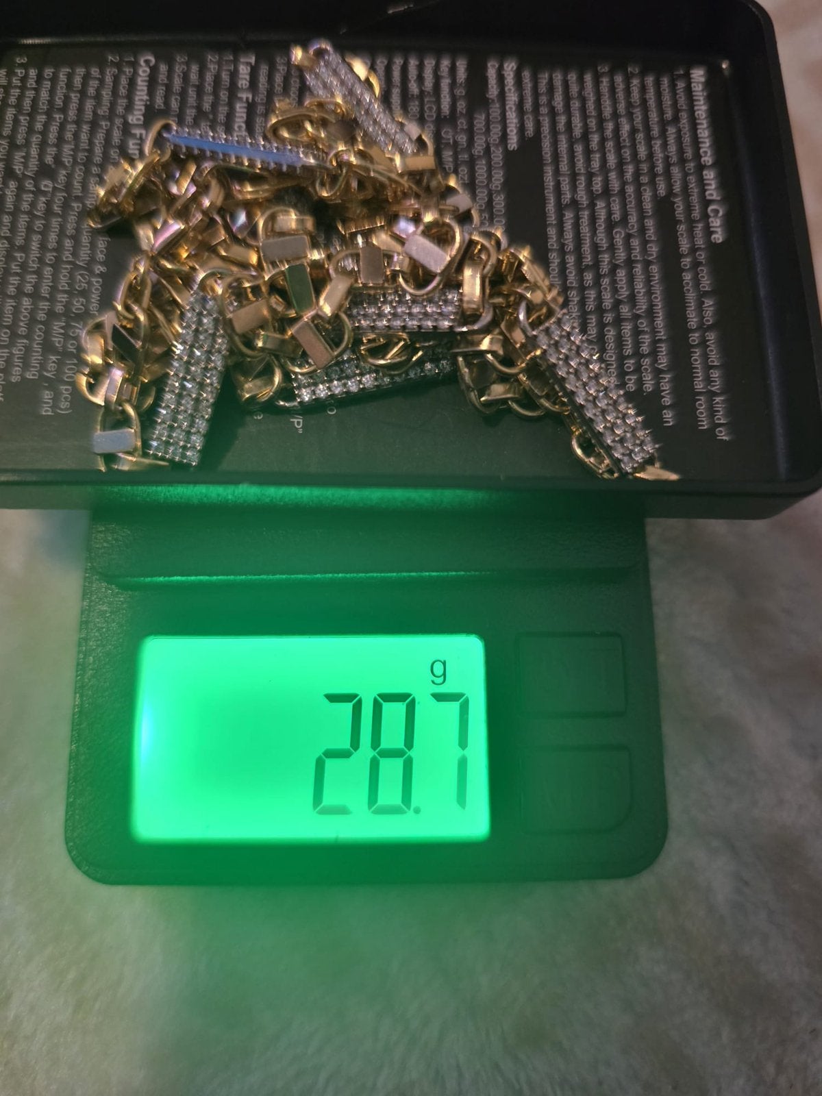 Prachtige 18 Karaat Gouden Ketting, Ophalen, Zo goed als nieuw, Goud, Met kristal