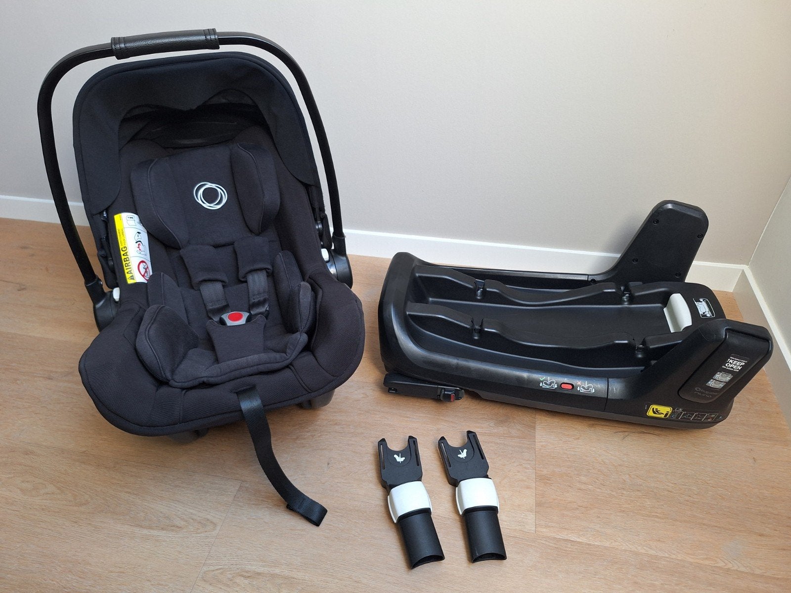 Bugaboo Turtle Air by Nuna autostoel + Isofix base +adapters, Kinderen en Baby's, Gebruikt, Isofix, 0 t/m 13 kg, Ophalen