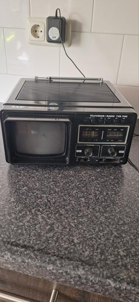 Vintage Draagbare TV + Radio - Zwart, Werkt, Ophalen of Verzenden, Gebruikt, Minder dan 40 cm, Overige merken