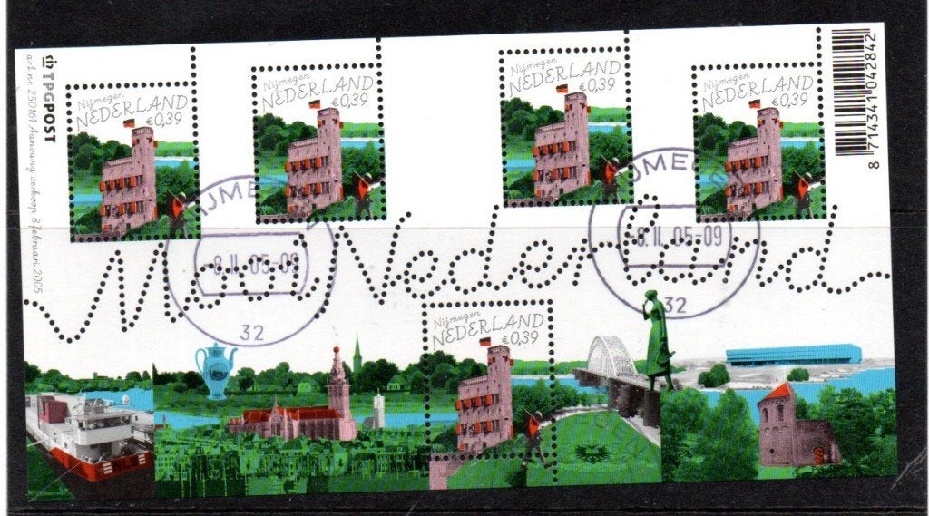 ‹(•¿•)› nl # m0374 blok mooi ned - nijmegen, Verzenden, Na 1940, Gestempeld