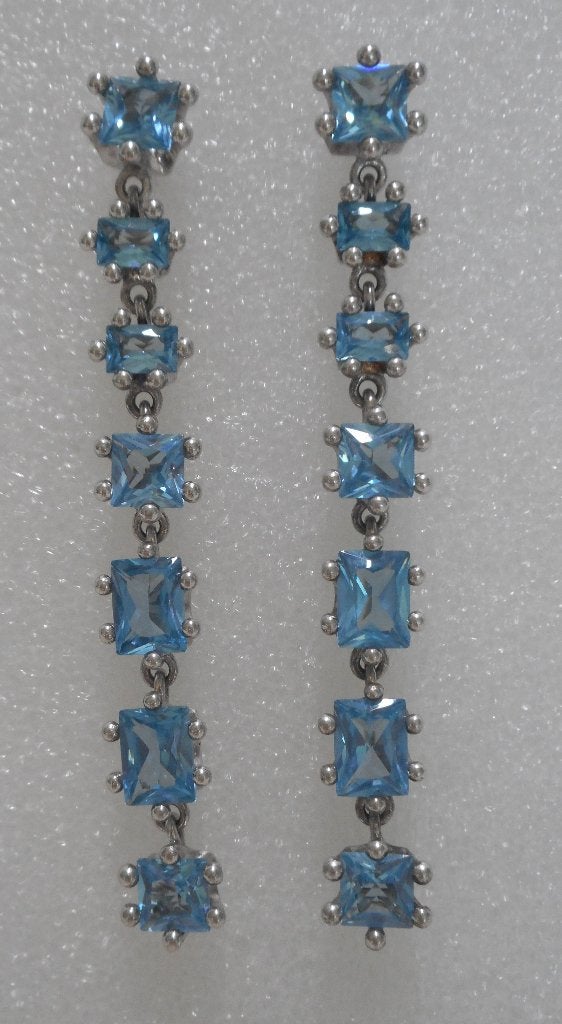 Prachtige zilveren Otazu oorbellen met blauwe stenen nr.820, Sieraden, Tassen en Uiterlijk, Oorbellen, Hangers, Verzenden, Zo goed als nieuw