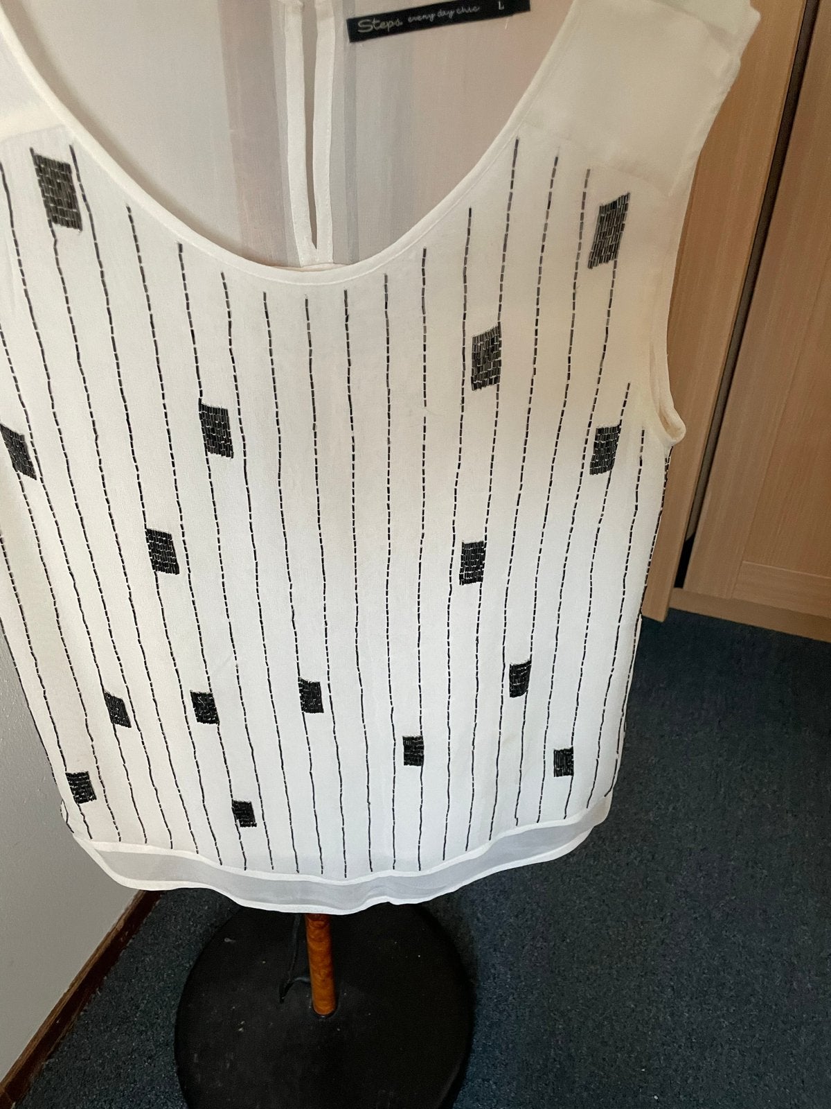 Steps mouwloze top met kraaltjes, maat L, Kleding | Dames, Tops, Wit, Maat 42/44 (L), Ophalen of Verzenden, Zonder mouw