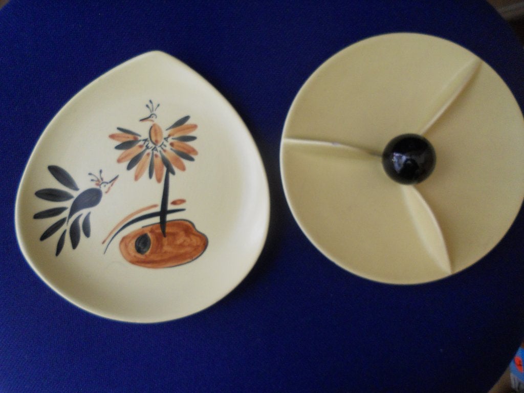 2x oud geel bonbonschaaltje, Ophalen, Huis en Inrichting