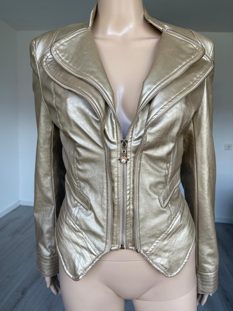 Redial gouden metallic bikerjack imitatieleer Y2K maat L, Maat 38/40 (M), Redial, Overige kleuren, Verzenden