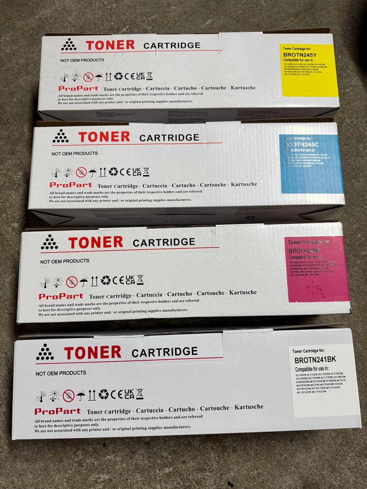 Brother Toner Cartridge set , geel blauw roze zwart ., Computers en Software, Printerbenodigdheden, Ophalen of Verzenden, Nieuw