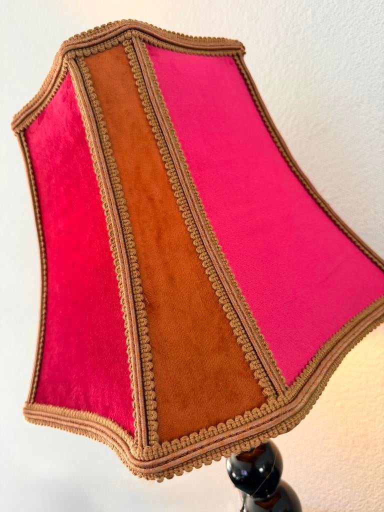 Exclusieve lampenkap velvet vintage, Bruin, 25 tot 50 cm, Ophalen of Verzenden, Zo goed als nieuw