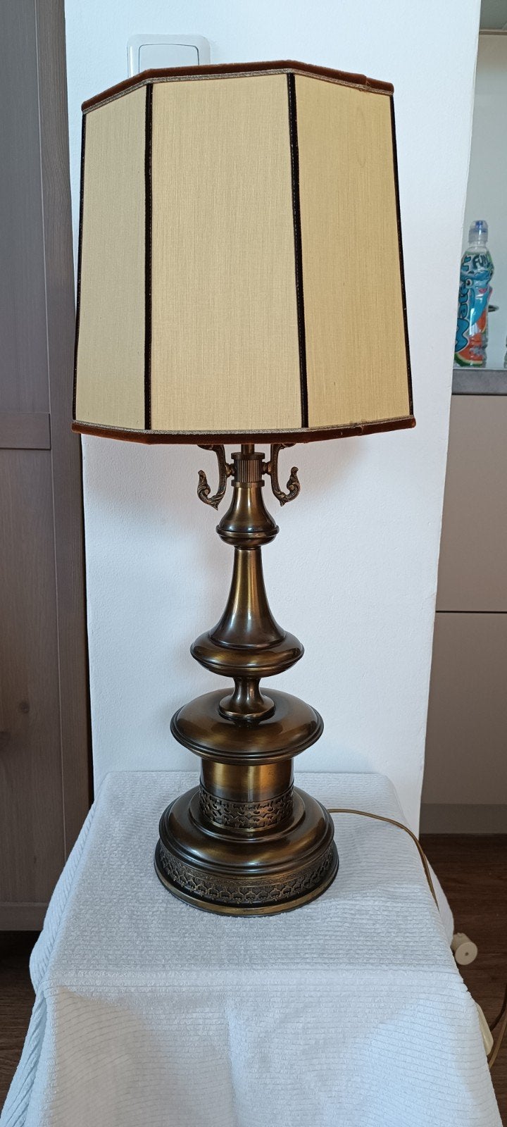 Hollywood Regency messing tafellamp in Stiffel-stijl, Ophalen of Verzenden
