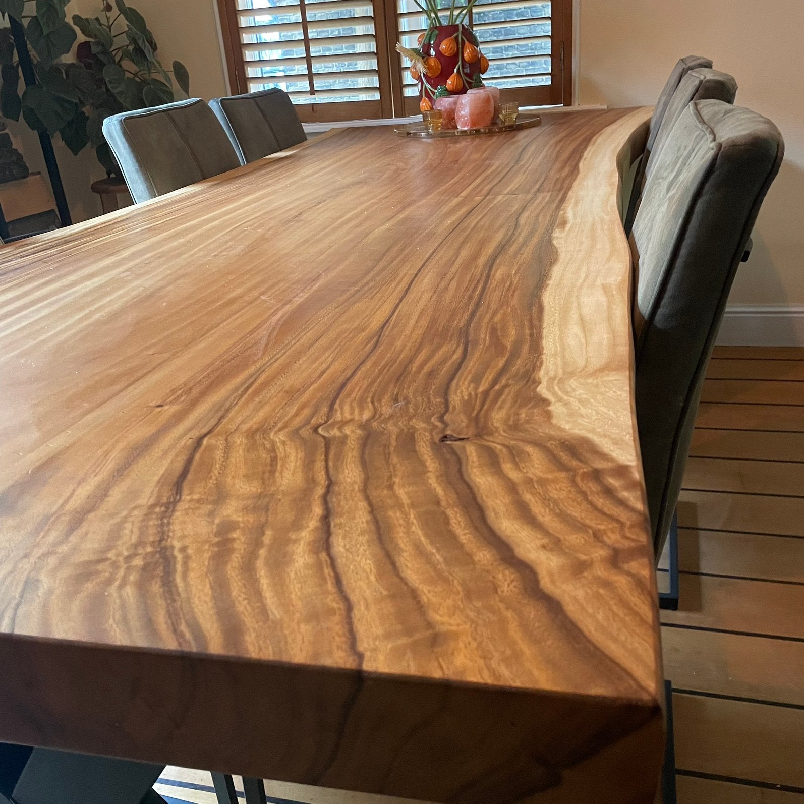 Boomstam eettafel, Ophalen, 200 cm of meer, 50 tot 100 cm, Zo goed als nieuw
