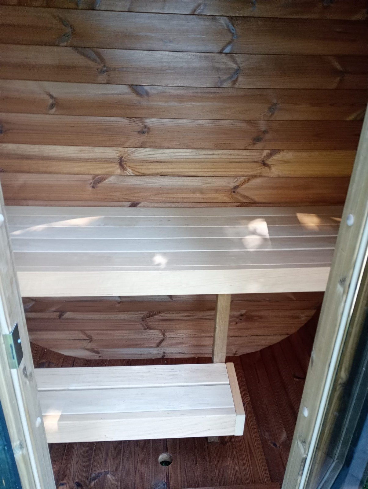 Quattrö panorama sauna 170 cm breed uit duurzaam thermohout, Ophalen, Fins of Traditioneel, Wellnessandgarden, Nieuw