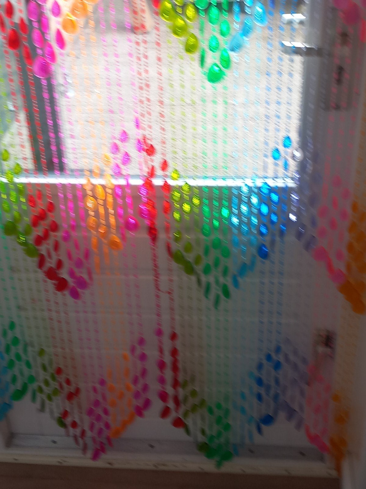 Kleurrijk kralengordijn - Regenboog design, Ophalen, Gebruikt, Wit, 50 tot 100 cm