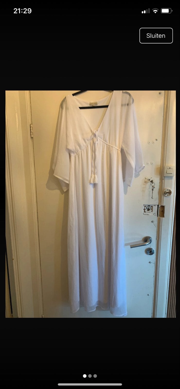 Maxi jurk Jacky Luxury - Wit, Kleding | Dames, Jurken, Zo goed als nieuw, Maat 36 (S), Wit, Onder de knie, Ophalen of Verzenden