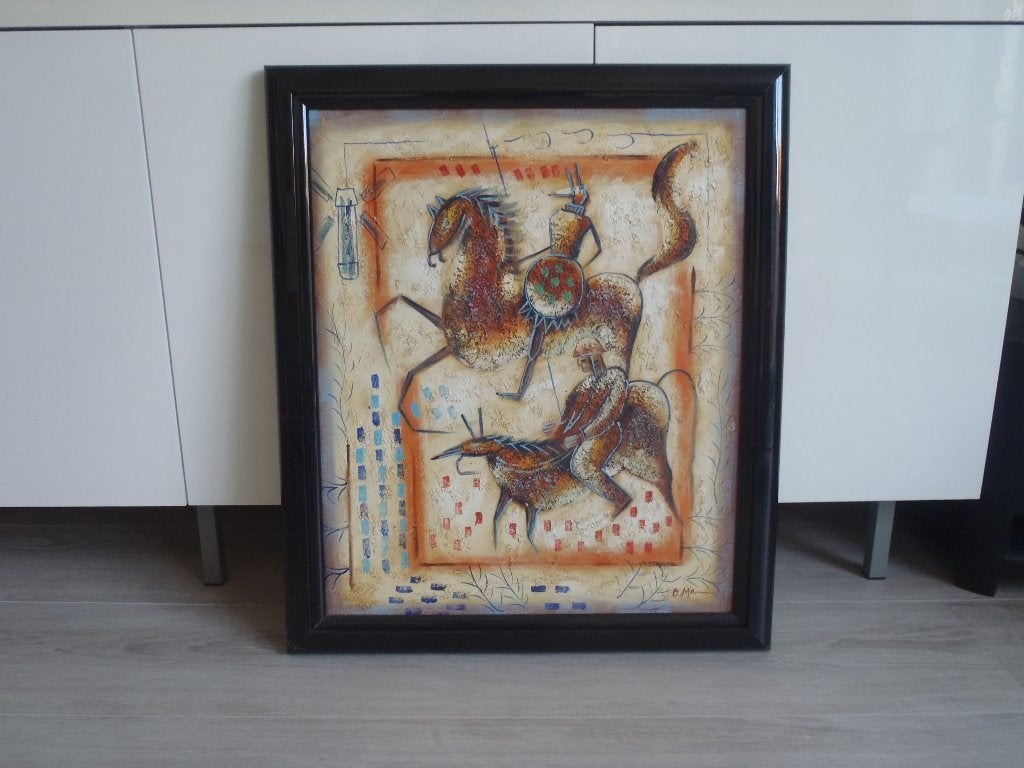 Schilderij ruiter te paard, Ophalen, 50 – 75, Gebruikt, Schilderij