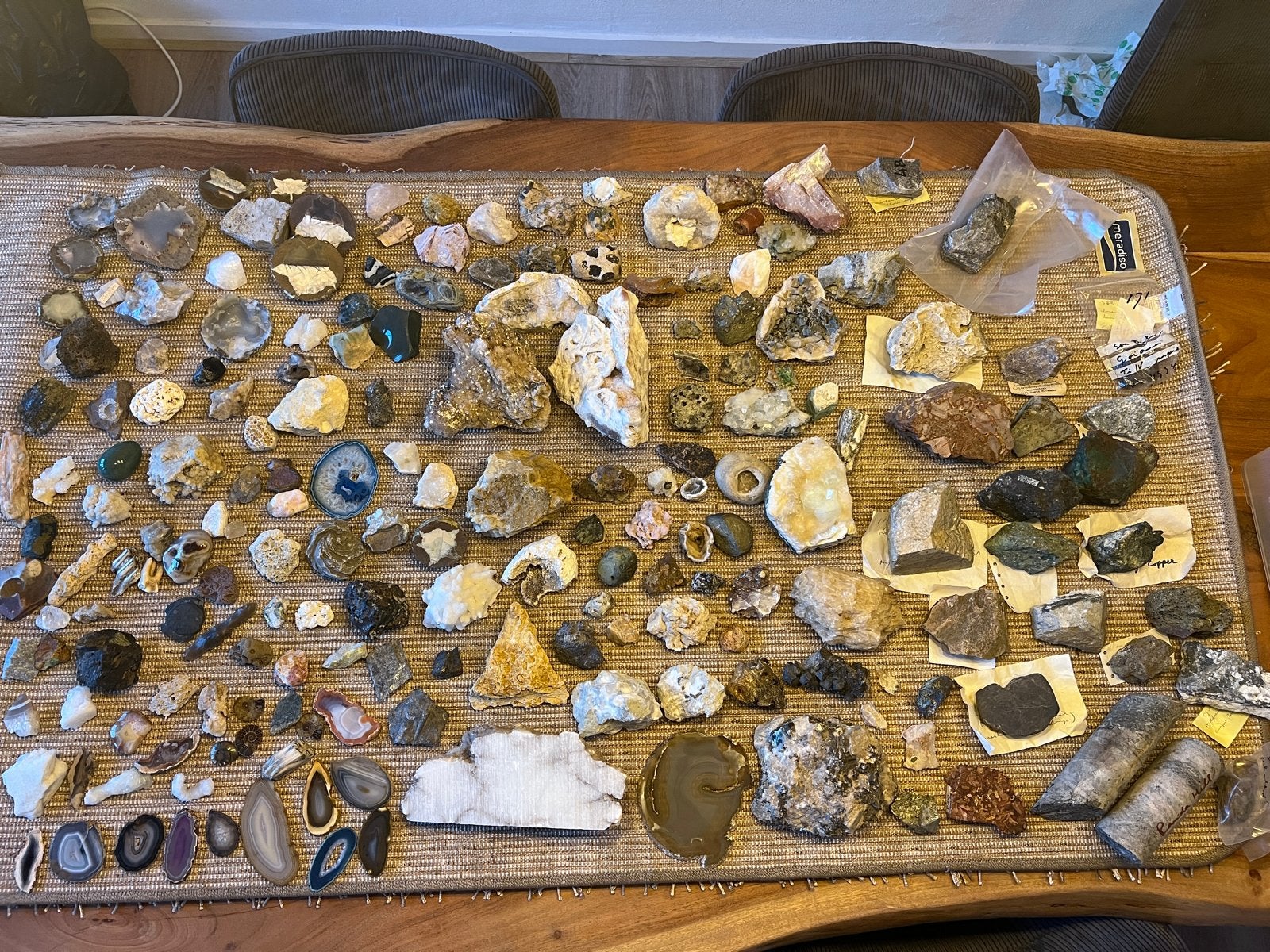 Grote collectie mineralen, agaten en schelpen (34kg), Ophalen, Mineraal