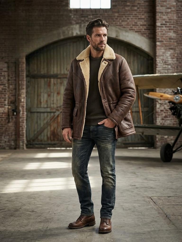 Vintage Italiaanse Sheepskin / Lammy NIEUWSTAAT Maat 56(XL), Bruin, Maat 56/58 (XL), Ophalen of Verzenden, Zo goed als nieuw