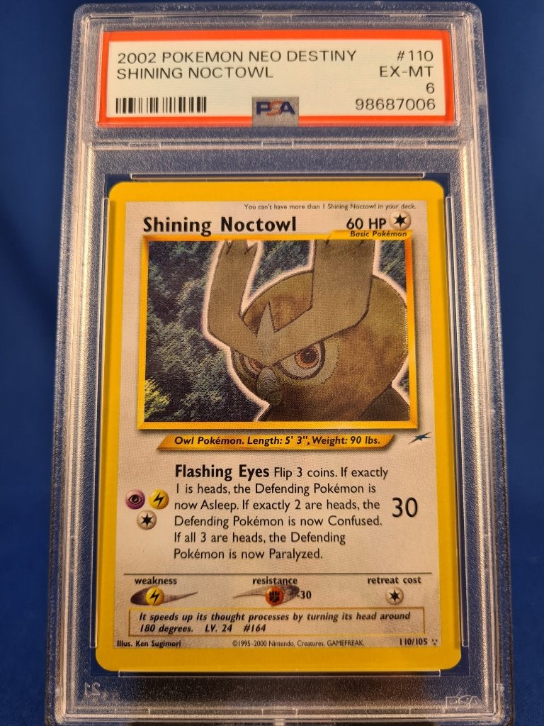 Shining Noctowl 110/105 - Neo Destiny (PSA 6), Hobby en Vrije tijd, Verzenden, Gebruikt