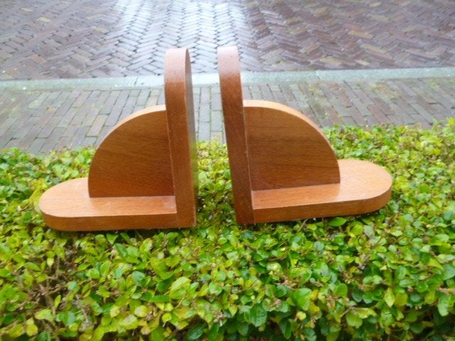 art-deco eiken boekensteunen, Ophalen of Verzenden, Zo goed als nieuw