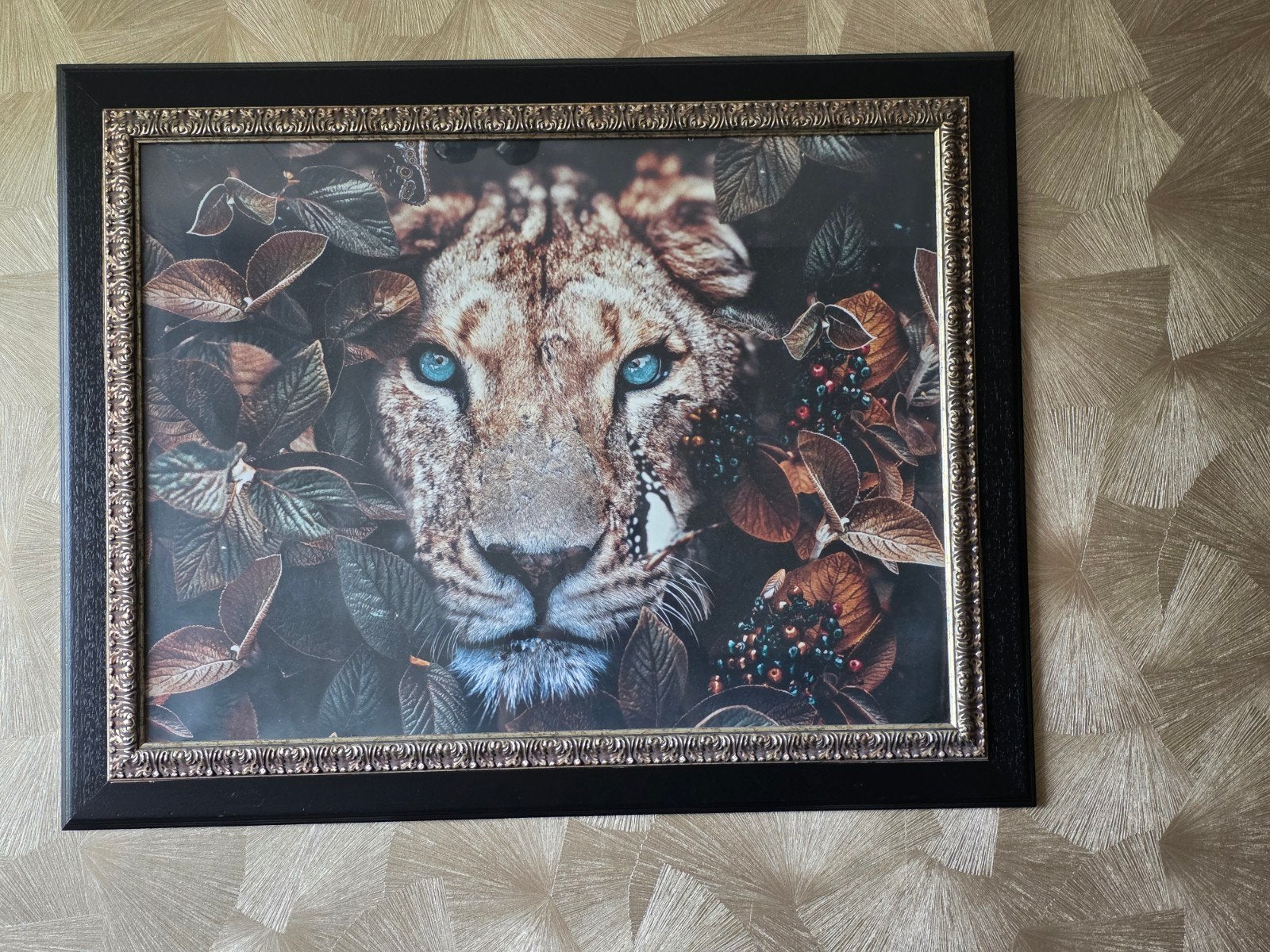 Mooie muur schilderij Tijger incl lijst, Ophalen of Verzenden