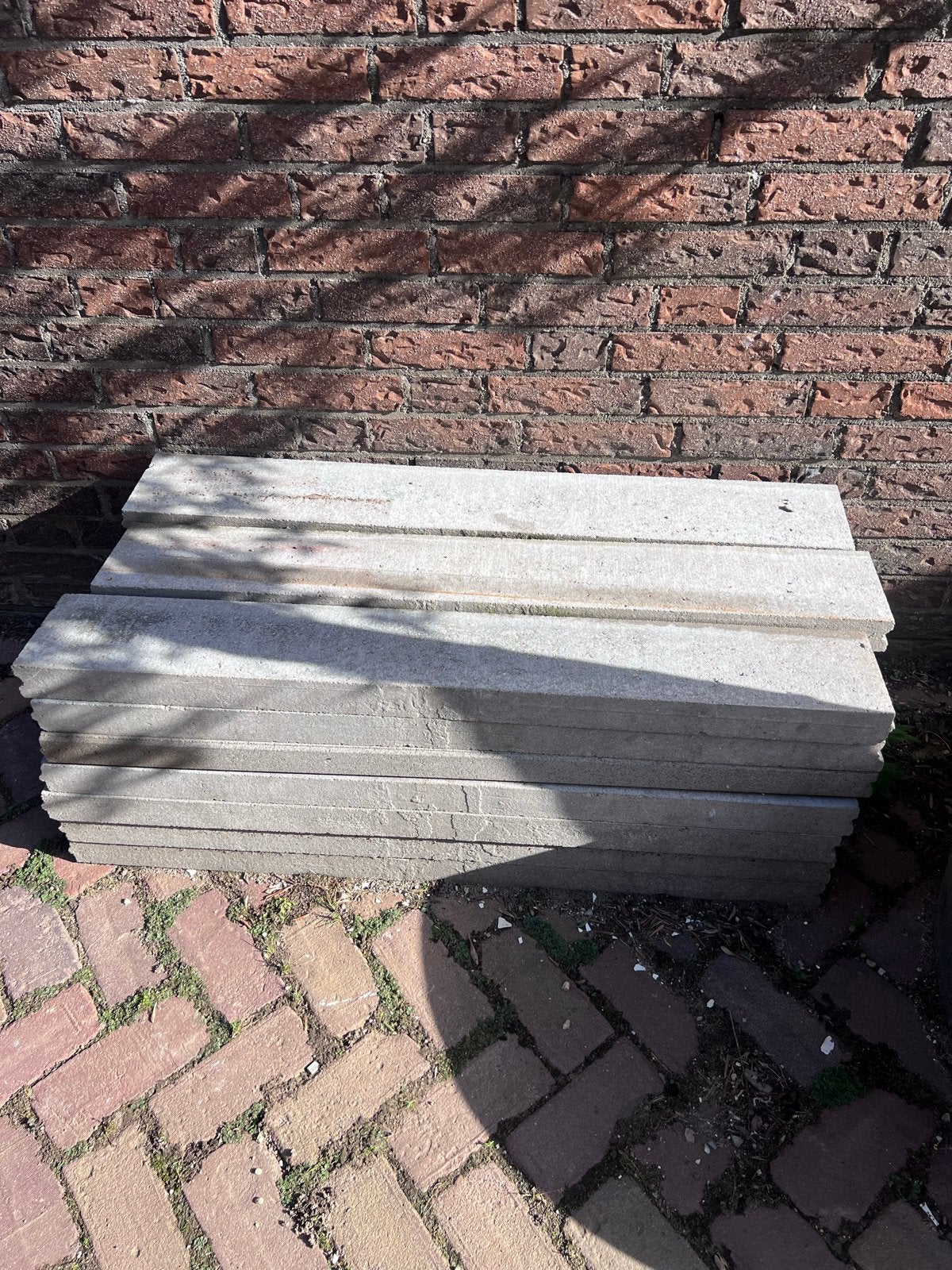 14 Grijze Betonbanden 100x15x5 cm, Ophalen, Gebruikt, Border, Beton