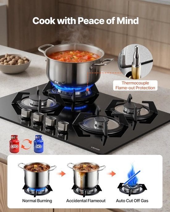 Gaskookplaat – Inbouwkookplaat – Gasfornuis – Kookplaat, Corvance B.V., Verzenden, Nieuw, Corvancebol@gmail.com