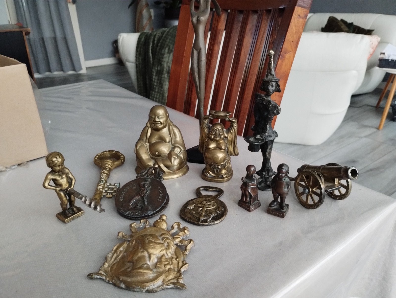 bronzen beeldje clown corry van Ammerlaan plus diversen, Ophalen of Verzenden