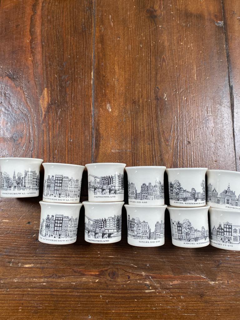 11 amsterdamse eierdopjes, Ophalen of Verzenden, Porselein, Overige stijlen, Overige typen