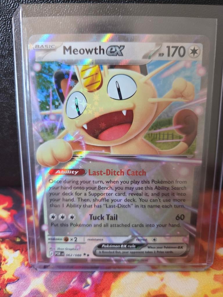 Pokemon Kaart Meowth EX 062/088 NM, Ophalen of Verzenden, Zo goed als nieuw, Losse kaart, Foil