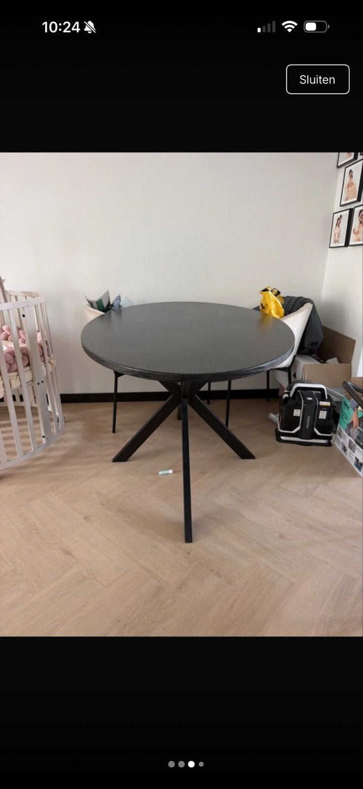 Eettafel - Zonder stoelen, Huis en Inrichting, Overige houtsoorten, Gebruikt, Rond, Ophalen of Verzenden