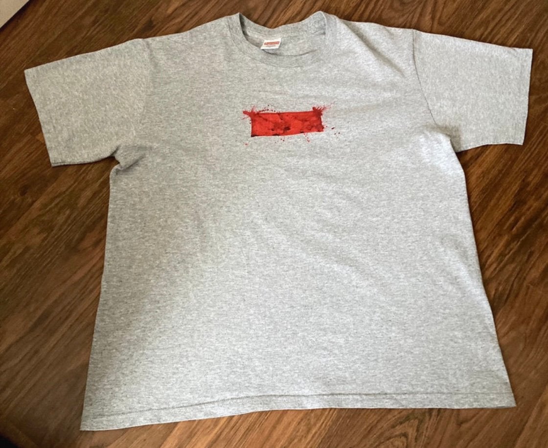 Supreme Ralph Steadman box logo grey Medium made in USA, Verzenden, Zo goed als nieuw, Maat 48/50 (M), Grijs