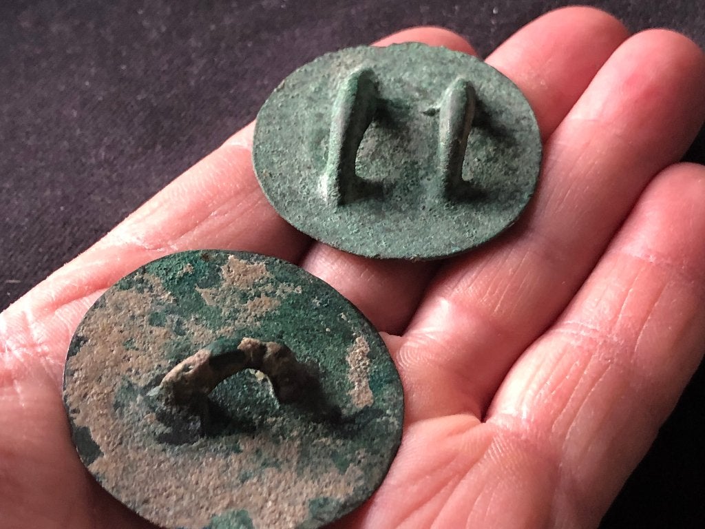 ROMEINSE riem gespen voor PAARDEN brons Bodemvondst intact!, Ophalen of Verzenden, Brons