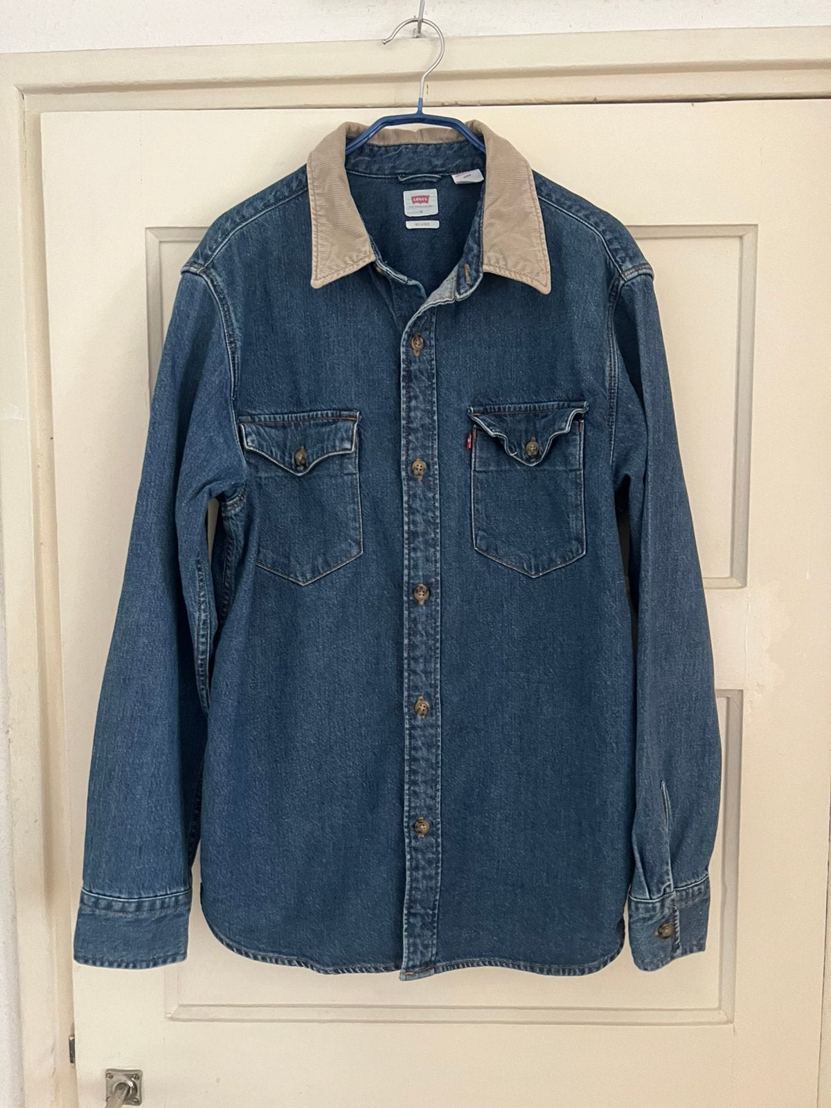 Levi’s blauw overhemd maat M, Ophalen of Verzenden, Gedragen, Blauw, Overige halswijdtes