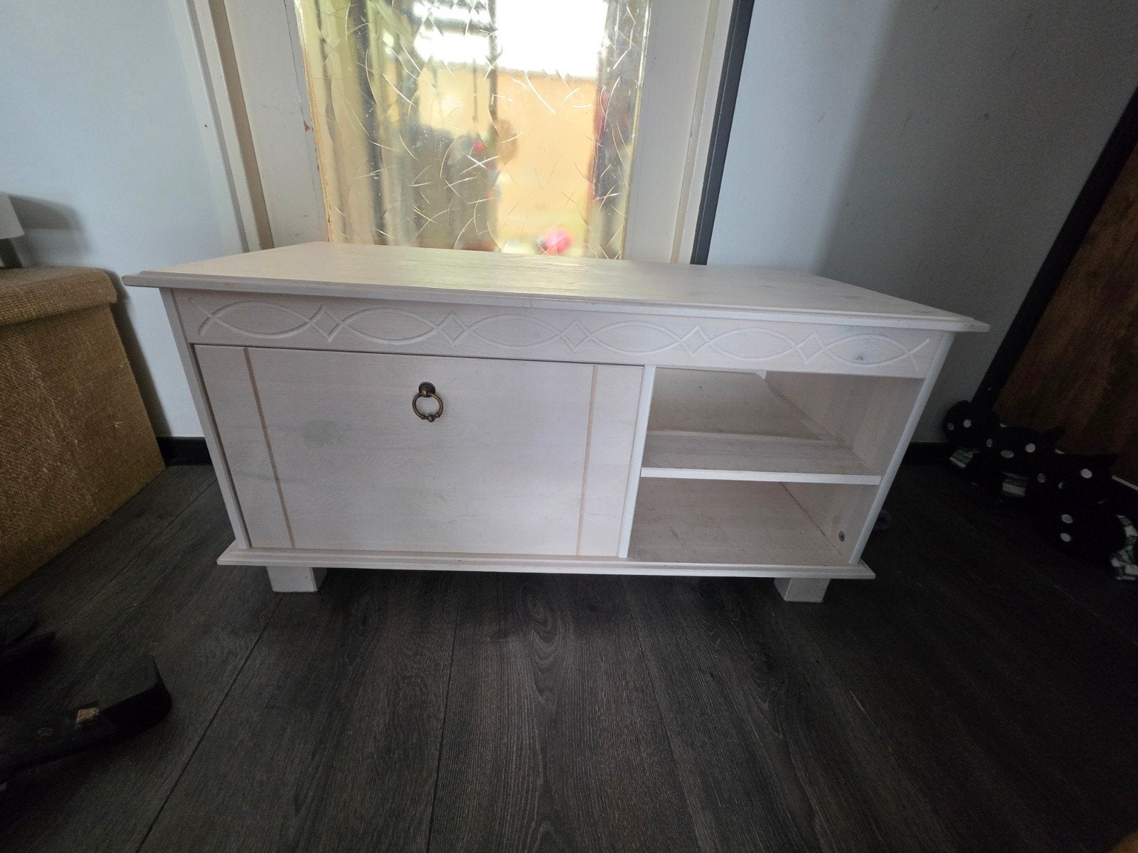 Witte schoenenkast/bankje, Huis en Inrichting, Kasten | Televisiemeubels, Gebruikt, 50 tot 100 cm, Minder dan 100 cm, Klassiek, Landelijk