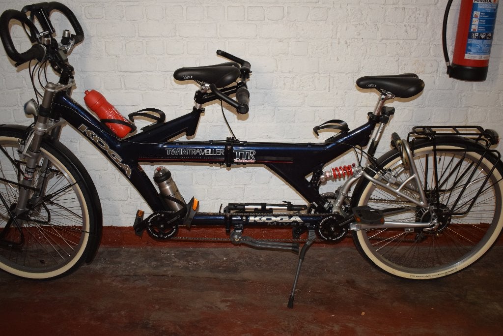 Vouwtandem Koga Miyata Twin Traveller, Fietsen en Brommers, Opvouwbaar, Velgrem, Zo goed als nieuw, 47 tot 51 cm