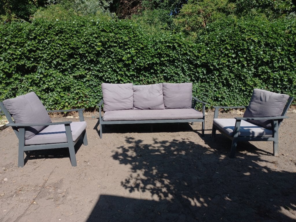Loungeset, Ophalen, Aluminium, Zo goed als nieuw, Loungeset