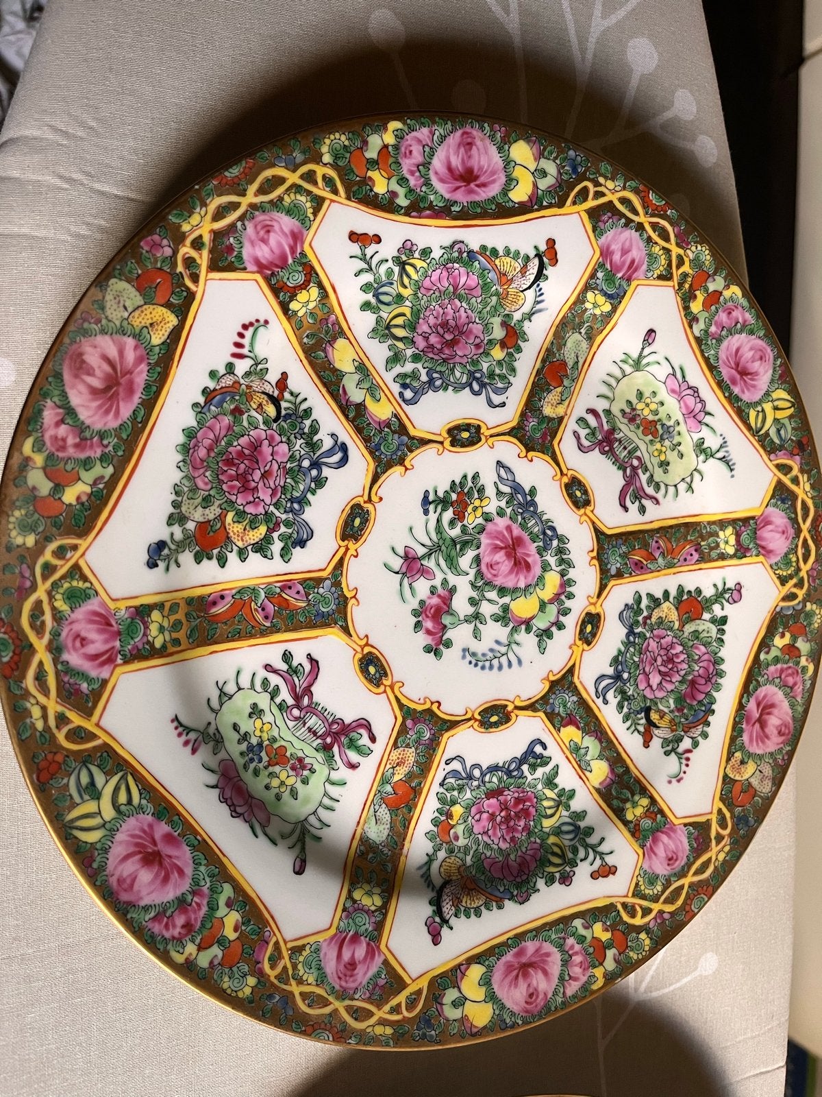 Set van 3 Chinese decoratieve borden met bloemen en vlinders, Ophalen