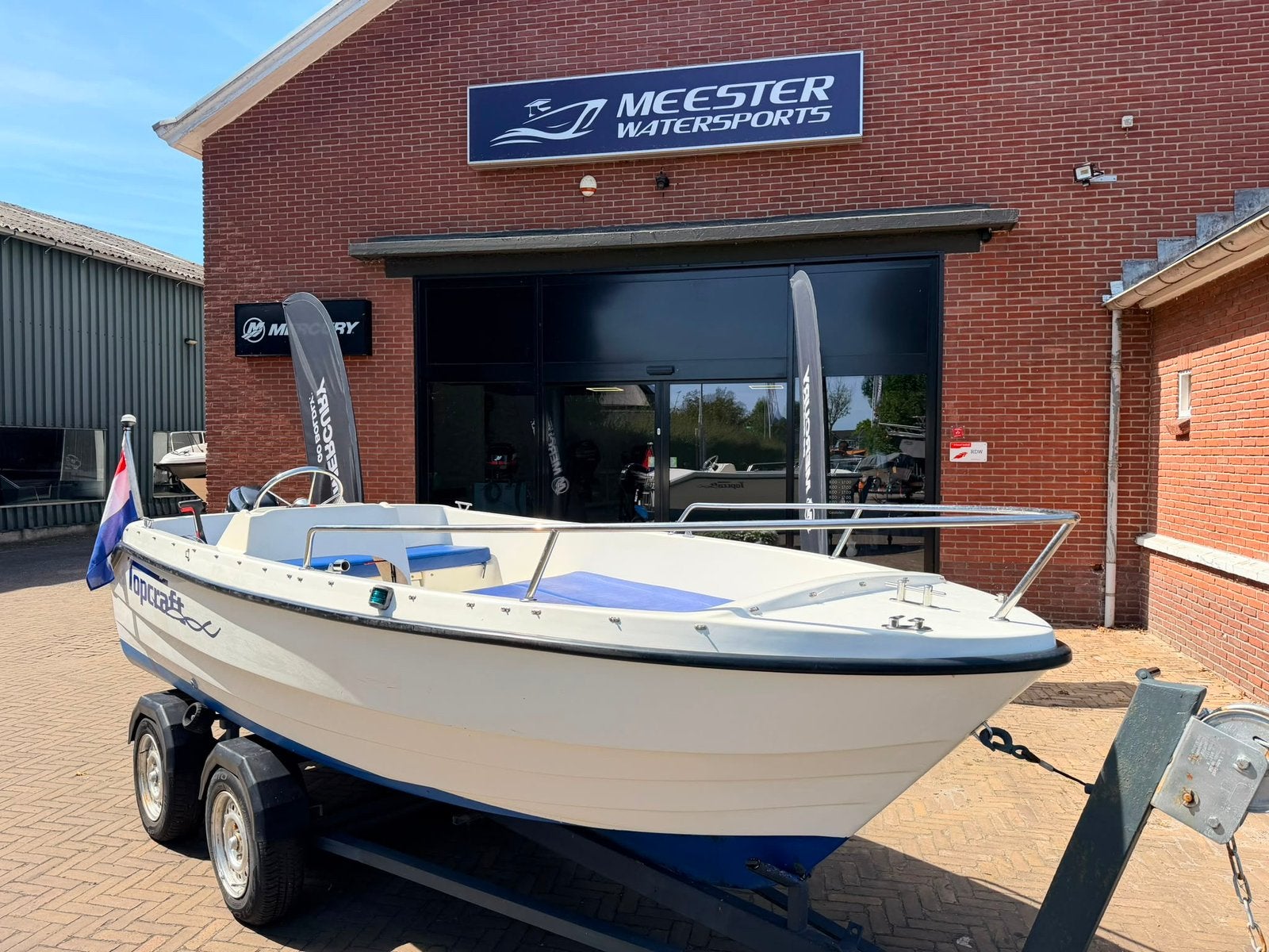 Topcraft 435 / Buiskap / 9,9 pk Mercury uit 2015 / Trailer, Watersport en Boten, Ophalen of Verzenden, Topcraft, Elektrisch