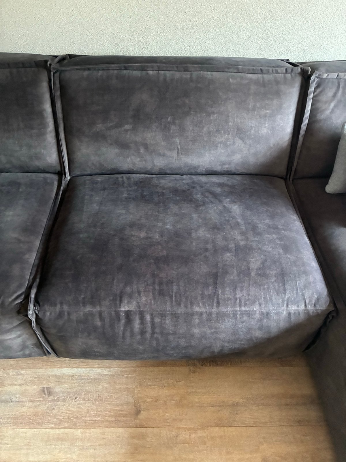 Fauteuil tussenstuk Umix Brooklyn grijs velvet, Ophalen, Gebruikt, Stof, 75 tot 100 cm