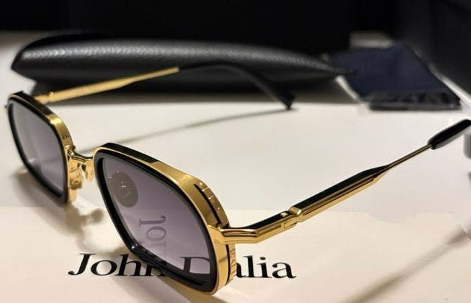 John Dalia Martin C100 Gouden Frame Zonnebril cartier dita, Overige merken, Zonnebril, Overige kleuren, Nieuw